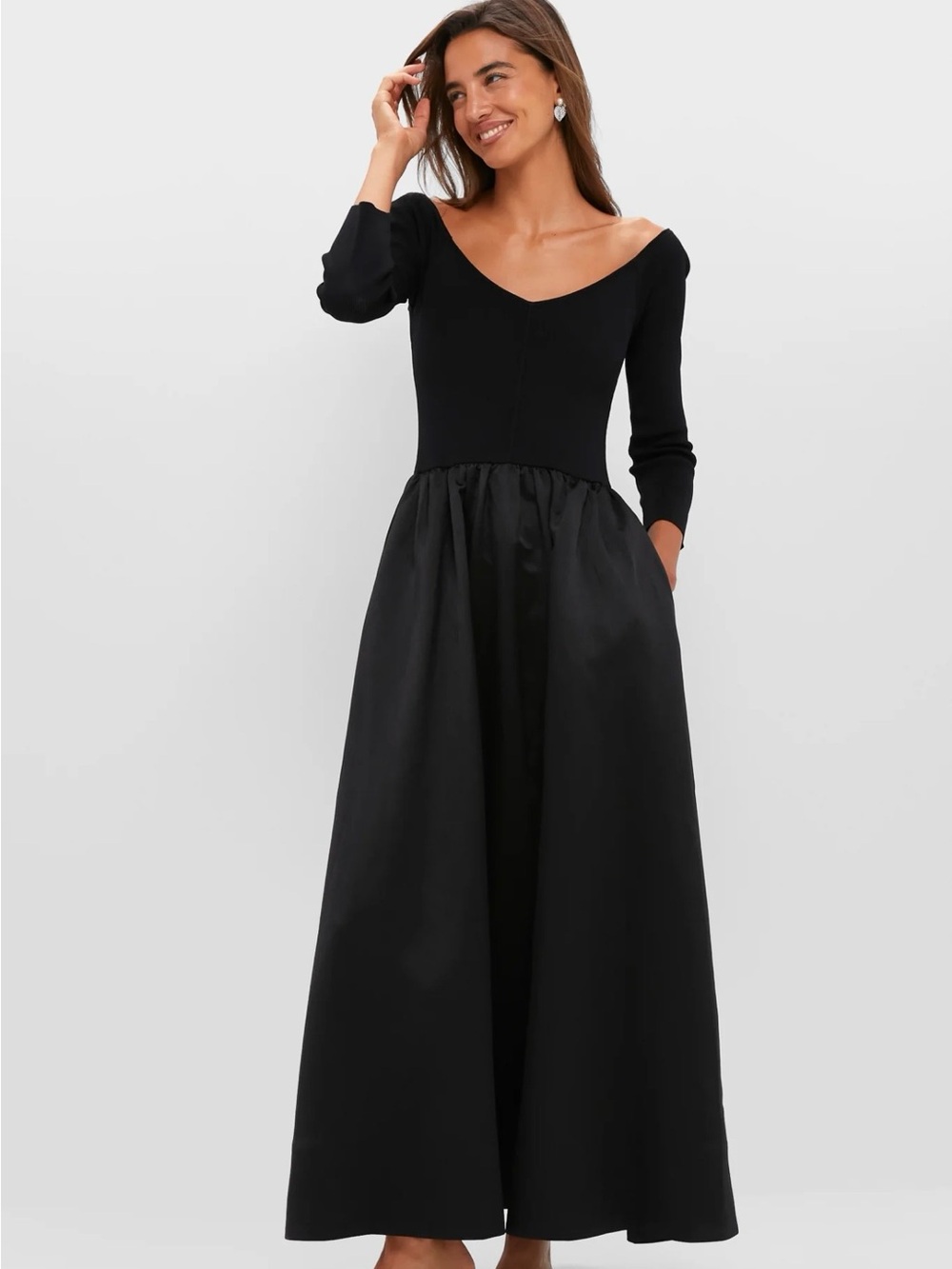 NWT Tuckernuck Black Dupioni Clea Dress